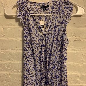 GAP Purple & White Floral Top- NWT